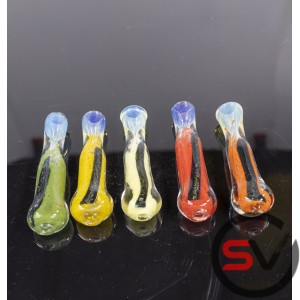 ROUND BOTTOM BLACK STRIPE ONE HITTER 3inch 5CT/PK